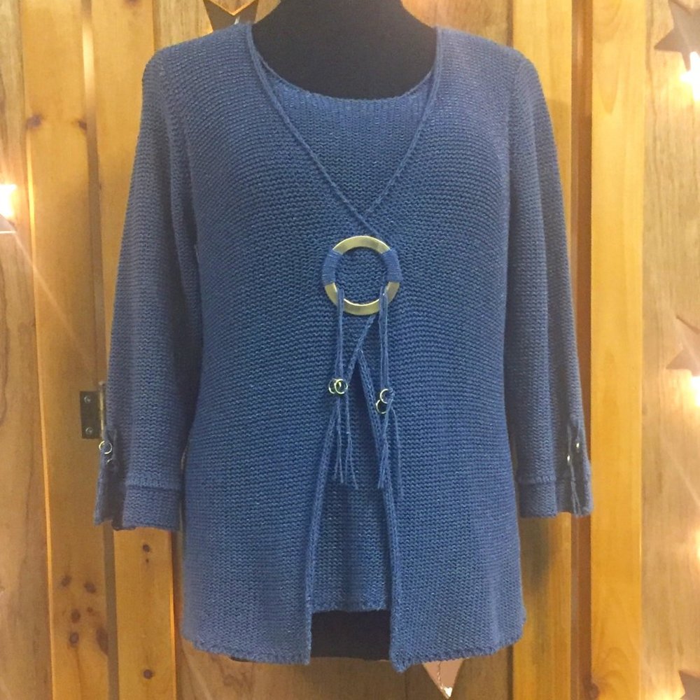Jana 3/4 Sleeve Cardigan With Attached Front